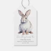 Pasen Bedankt Cadeau Labels White Bunny Cadeaulabel (Voorkant)
