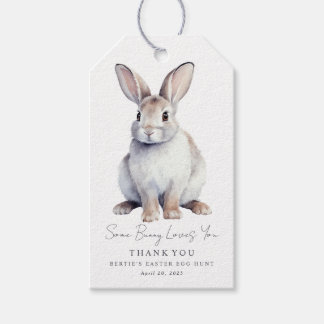 Pasen Bedankt Cadeau Labels White Bunny Cadeaulabel