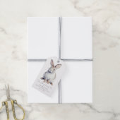Pasen Bedankt Cadeau Labels White Bunny Cadeaulabel (Met Touw)