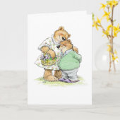 Pasen Beer Knuffelkaart Kaart (Gele Bloem)