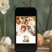 Pasen Beige foto gepersonaliseerd Feestdagenkaart