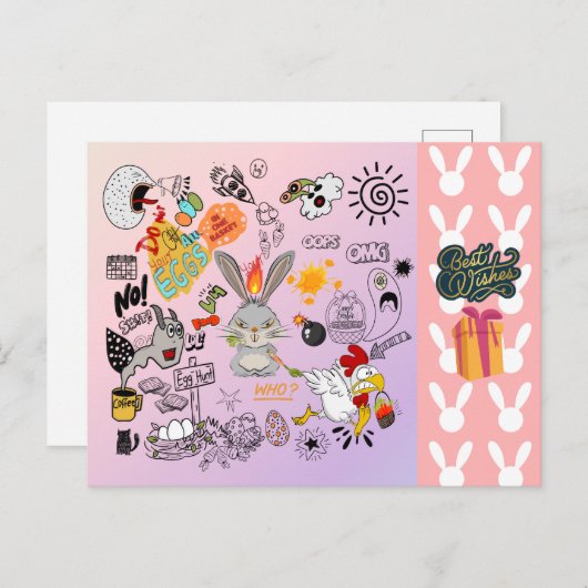 Pasen beste wensen voor uw familie en vrienden  feestdagenkaart (Voorkant / Achterkant)