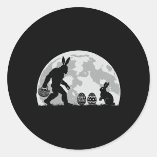 Pasen Bigfoot Bunny Konijn Ei Jagen Ronde Sticker