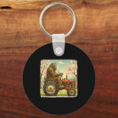 Pasen bigfoot konijn tractor grappige lente sleutelhanger (Voorkant)