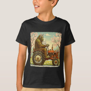 Pasen bigfoot konijn tractor grappige lente t-shirt
