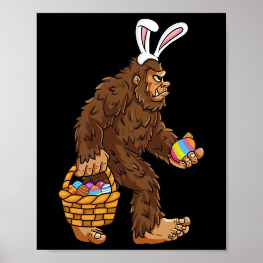 Pasen Bigfoot met eiermand Fun Boys Kinder Sasqu Poster (Voorkant)