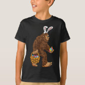 Pasen Bigfoot met eiermand Fun Boys Kinder Sasqu T-shirt (Voorkant)
