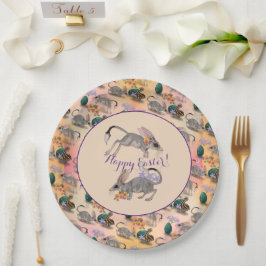 Pasen Bilby en Australian Flowers Happy Paast Papieren Bordje