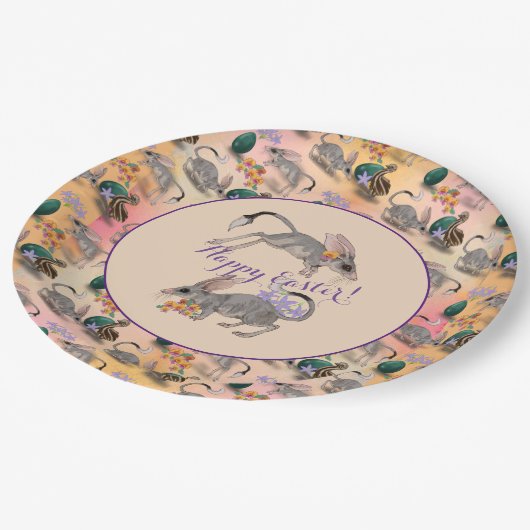 Pasen Bilby en Australian Flowers Happy Paast Papieren Bordje (Gekanteld)