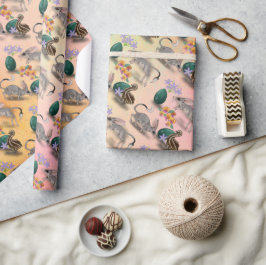 Pasen Bilby en Australische bloemen Cadeaupapier