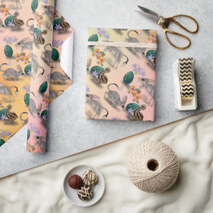 Pasen Bilby en Australische bloemen Cadeaupapier