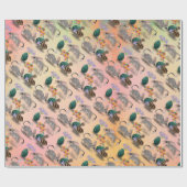 Pasen Bilby en Australische bloemen Cadeaupapier (Vlak)