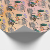 Pasen Bilby en Australische bloemen Cadeaupapier (Hoek)