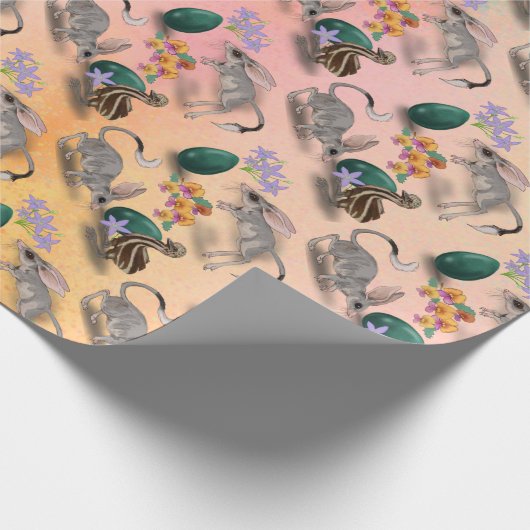 Pasen Bilby en Australische bloemen Cadeaupapier (Hoek)
