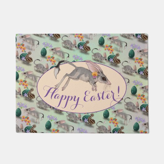 Pasen Bilby en Australische bloemen Deurmat (Voorkant)