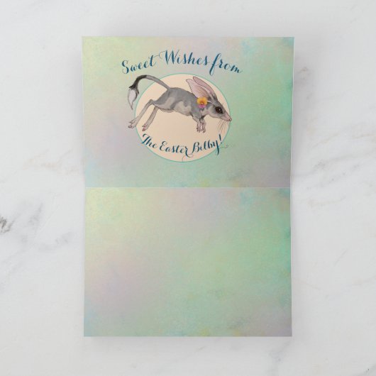 Pasen Bilby en Australische bloemen Feestdagen Kaart (Binnen)