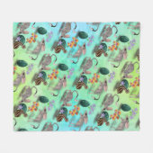 Pasen Bilby en Australische bloemen Fleece Deken (Voorkant (Horizontaal))