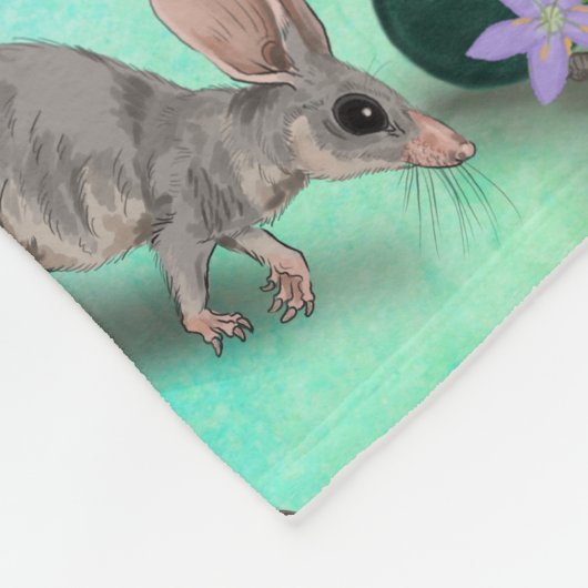 Pasen Bilby en Australische bloemen Fleece Deken (Hoek)