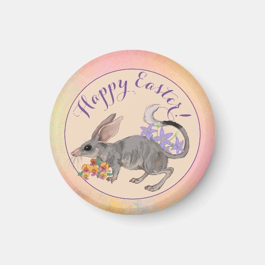 Pasen Bilby en Australische bloemen gelukkig maar Magneet (Voorkant)