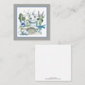 Pasen Bloembak Blauwe Konijn Notitiekaartje (Voorkant / Achterkant)