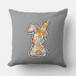 Pasen Bloemen Bunny Luipaard Border Happy Pasen Kussen