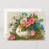 Pasen bloemen  Floral Kunst Feestdagenkaart (Voorkant / Achterkant)