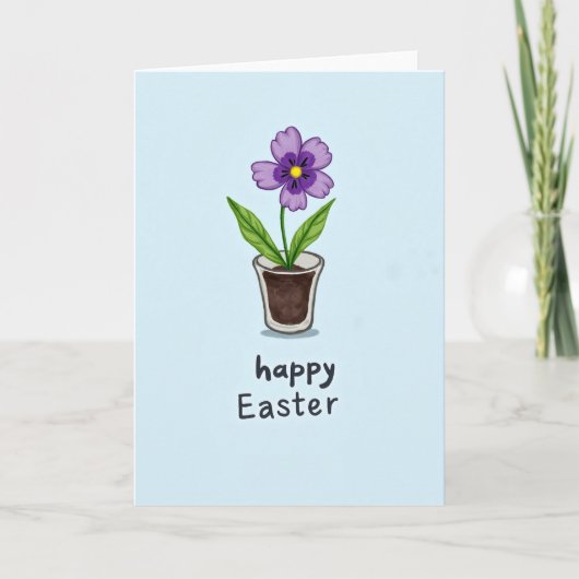 Pasen Bloempotkaart Kaart (Voorkant)