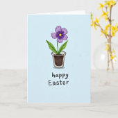 Pasen Bloempotkaart Kaart (Gele Bloem)
