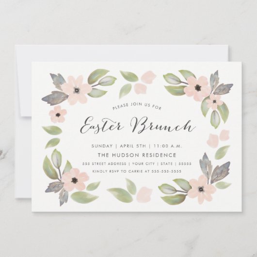 Pasen Blossom Brunch Uitnodiging (Voorkant)