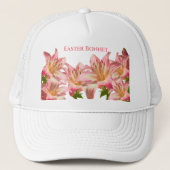 Pasen Bonnet: Floral Photography Pink Easter Lily Trucker Pet (Voorkant)