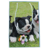 Pasen Boston Terriers medium Gift Bag Medium Cadeauzakje (Voorkant)
