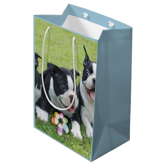 Pasen Boston Terriers medium Gift Bag Medium Cadeauzakje (Achterkant Gekanteld)