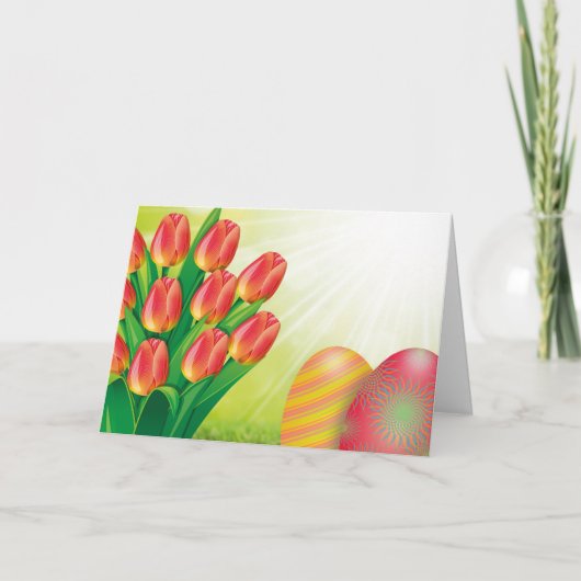 Pasen Bouquet Feestdagen Kaart (Voorkant)