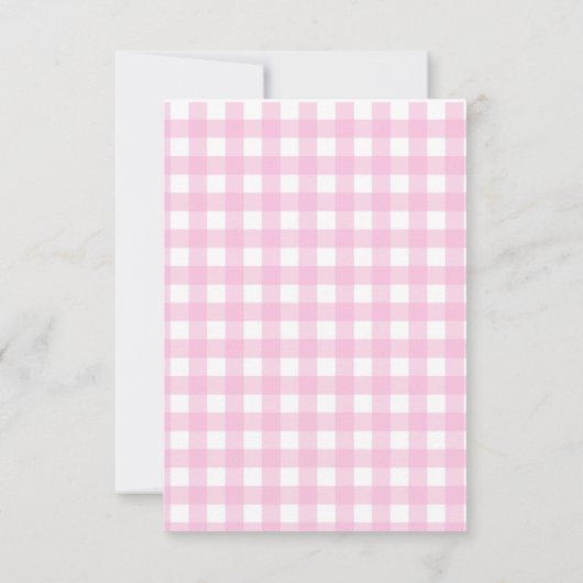 Pasen Braken Rabberen Konijn Roze Gingham Pset Kaart (Achterkant)