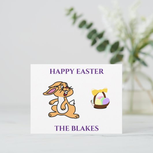 Pasen briefkaart gepersonaliseerd. (Staand voorkant)