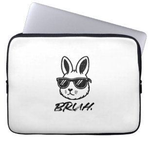 Pasen Bruh Konijn Zonnebril Grappige Meme Mannen J Laptop Sleeve