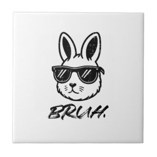 Pasen Bruh Konijn Zonnebril Grappige Meme Mannen J Tegeltje