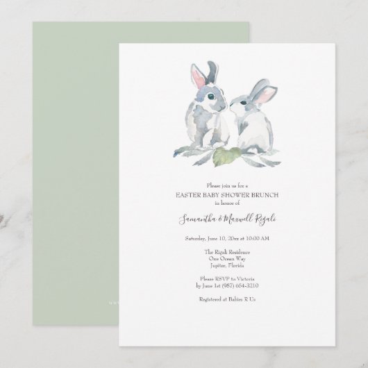 Pasen Brunch Baby shower Genderneutraal Kaart (Voorkant / Achterkant)