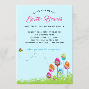 Pasen Brunch Bloemeneieren Modern Custom Kaart