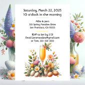 Pasen Brunch & Bubbel Uitnodigingskaart + Download Kaart