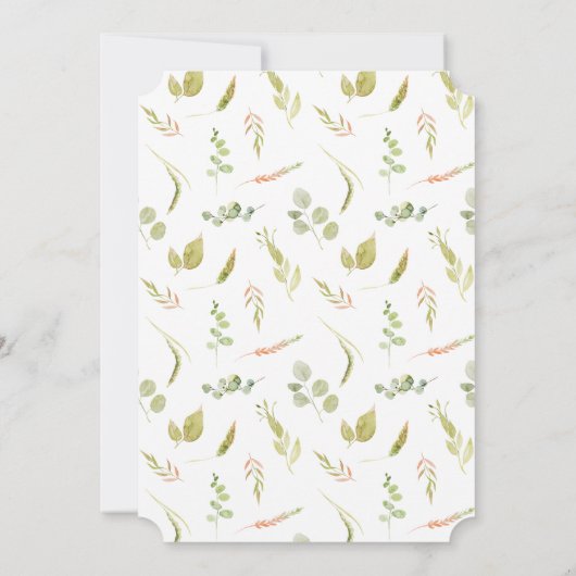 Pasen Brunch Bunny Rabbit Floral | Lijst wijnstokk Kaart (Achterkant)