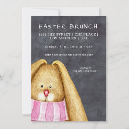 Pasen Brunch Bunny Rabbit in Scarf Kaart