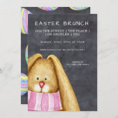 Pasen Brunch Bunny Rabbit in Scarf Kaart (Voorkant / Achterkant)