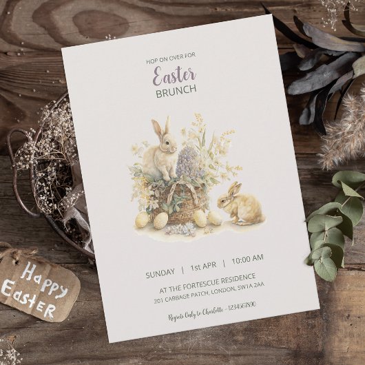 Pasen Brunch Bunny Uitnodiging