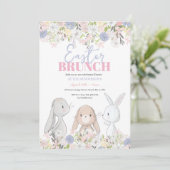Pasen Brunch Bunny Uitnodiging (Staand voorkant)