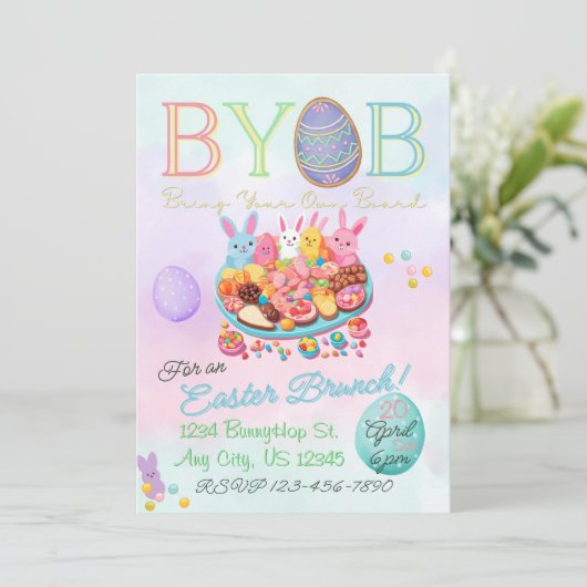 Pasen Brunch Charcuterie Party uitnodiging (Staand voorkant)