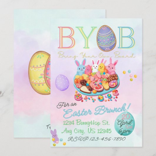 Pasen Brunch Charcuterie Party uitnodiging (Voorkant / Achterkant)
