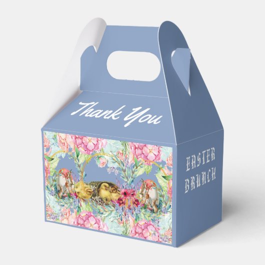 Pasen Brunch Chicks Floral WreatWaterverf Kinder Bedankdoosjes (Achterkant)