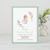 Pasen Brunch Cute Bunny Kaart (Staand voorkant)