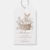 Pasen Brunch Egg Hunt Bunny Basket Dank u Cadeaulabel (Voorkant)